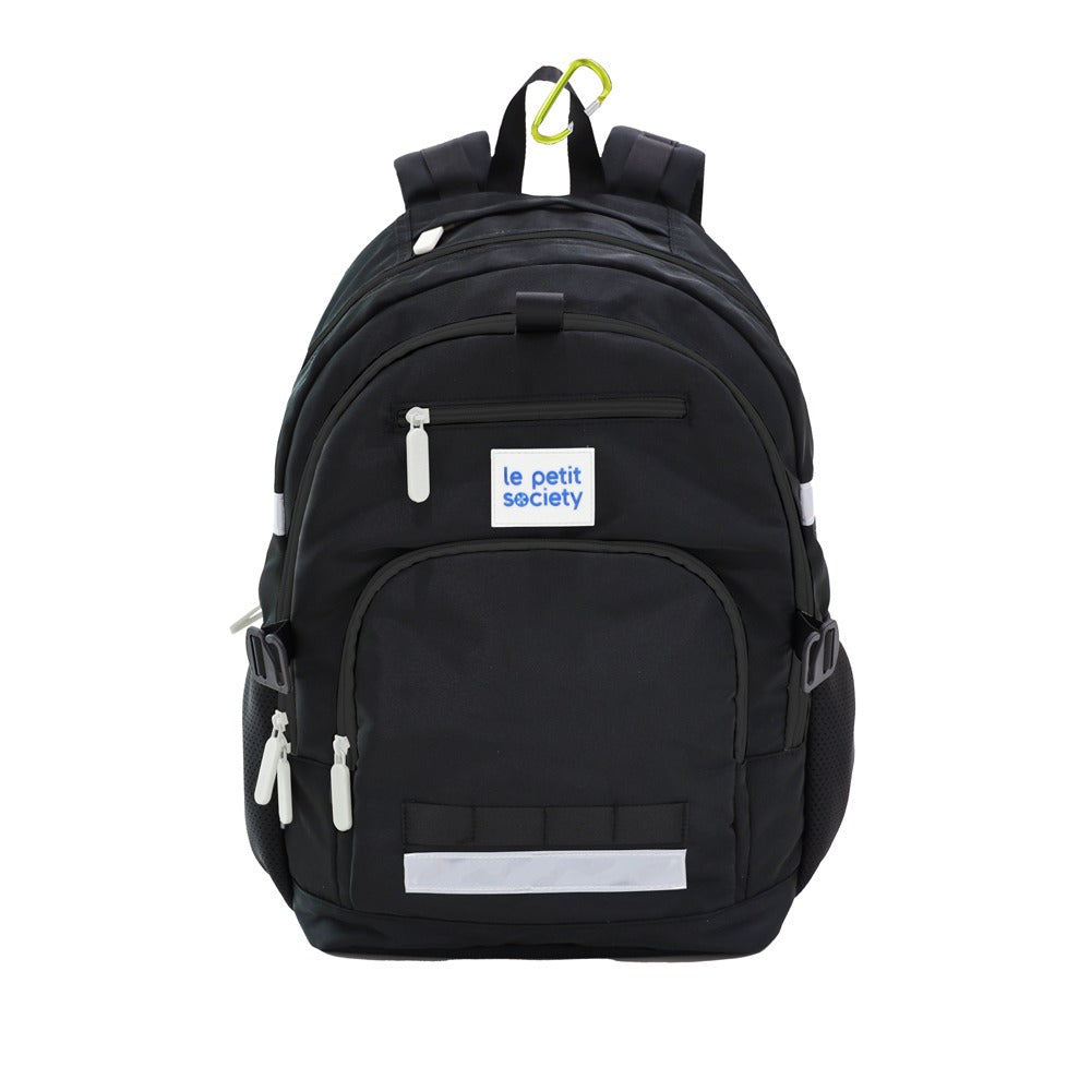 The LPS kids double pocket school bag in cool black.