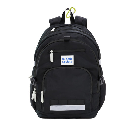The LPS kids double pocket school bag in cool black.