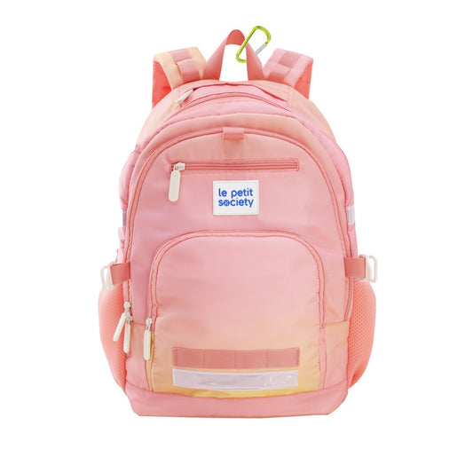 The LPS Kids Double Pocket School Bag in a pink and yellow ombre.