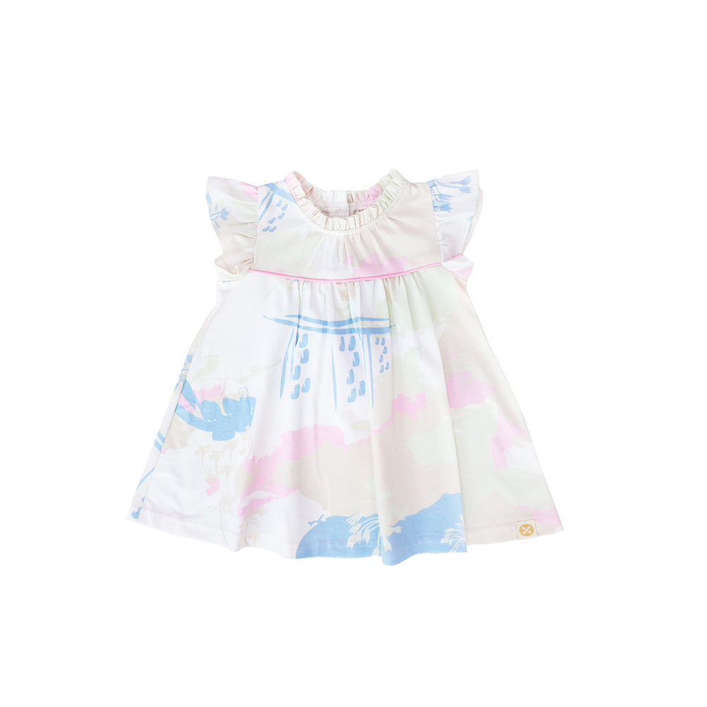 Heritage Series - Baby Girl Jersey Dress in MBS Skyline Print by Le Petit Society — image 4