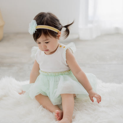 Flower Girl Series - Baby Bubble Dress in Mint by Le Petit Society — image 7