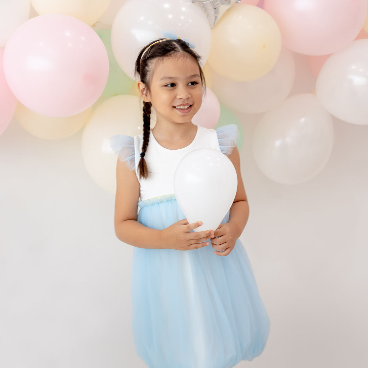 Flower Girl Series - Bubble Dress in Blue by Le Petit Society — image 17
