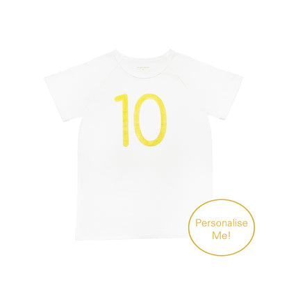 Number 10 Tee in White/Gold by Le Petit Society — image 2