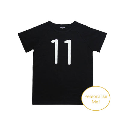Number 11 Tee in Black/Silver by Le Petit Society — image 2