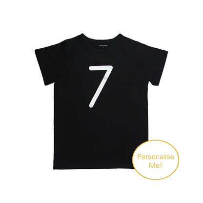 Number 7 Tee in Black/Silver by Le Petit Society — image 2