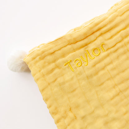 Keepsake Baby Blanket in Mustard (Personalisable) by Le Petit Society — image 4