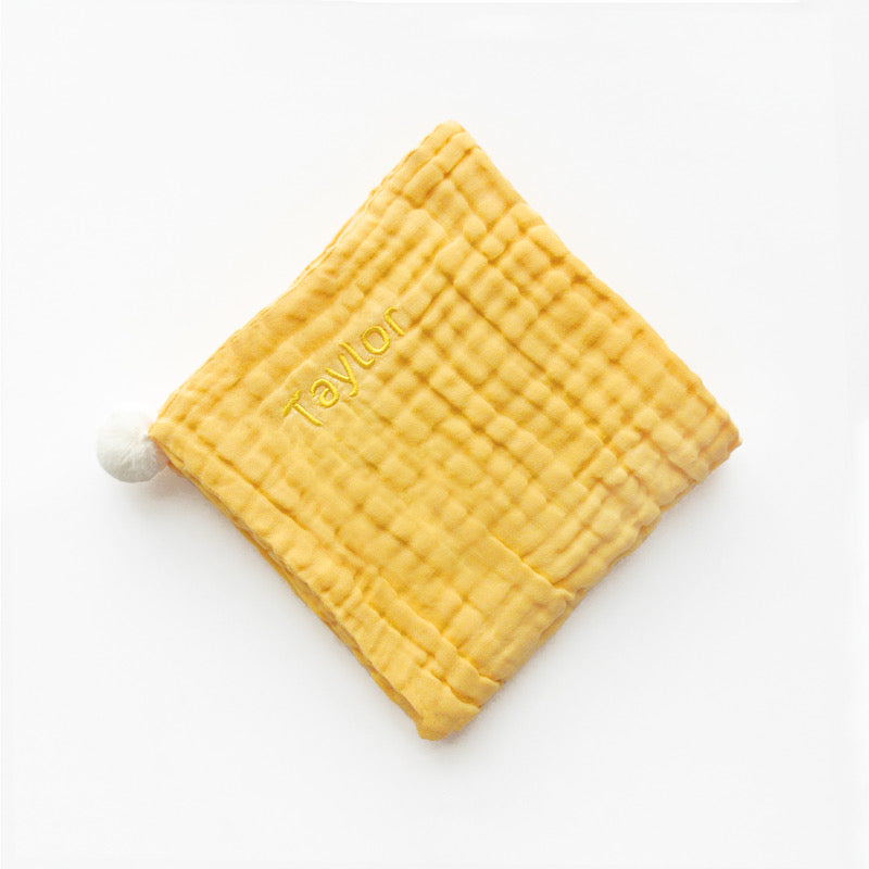 Keepsake Baby Blanket in Mustard (Personalisable) by Le Petit Society — image 3