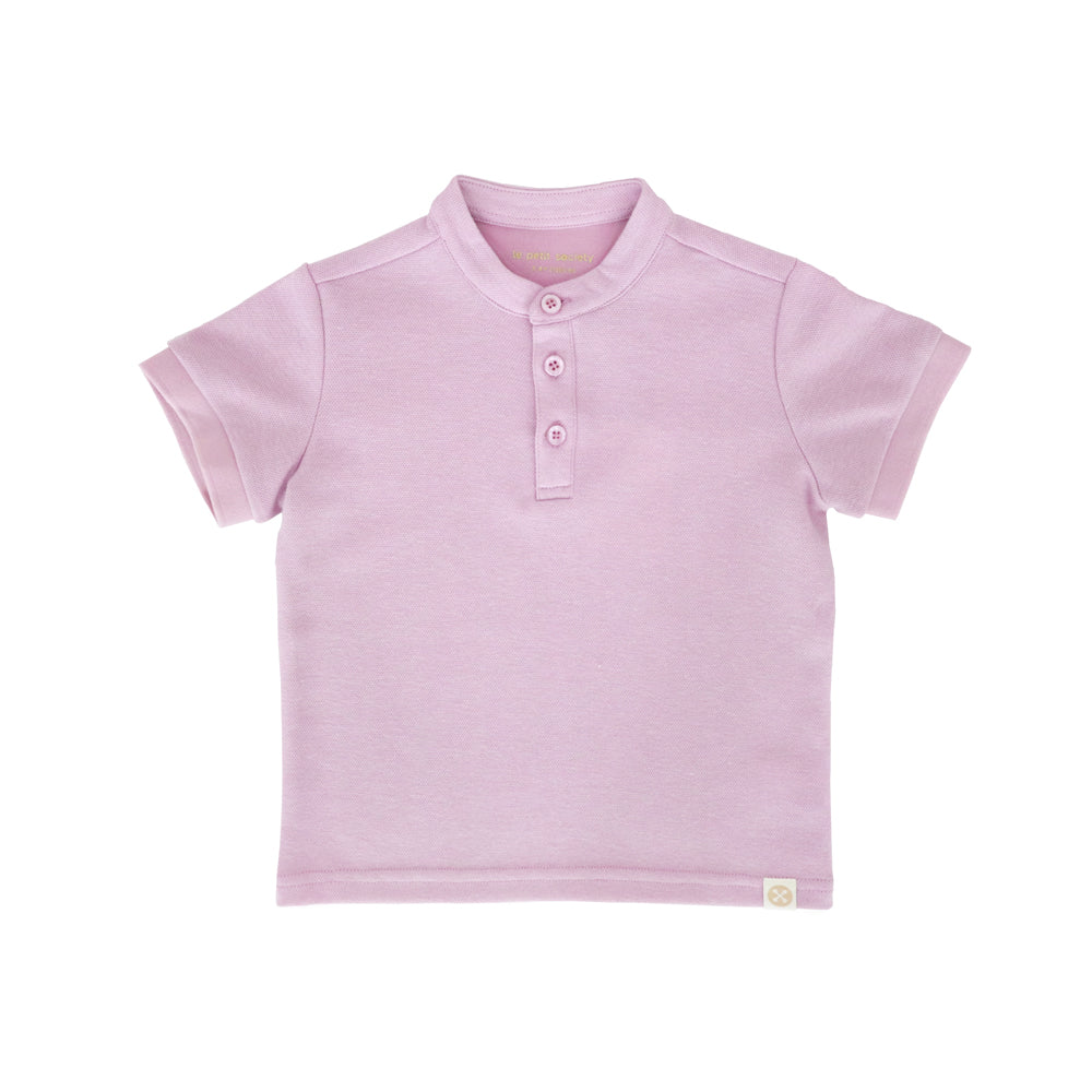 Polo Series - Boy's Polo Shirt in Pink by Le Petit Society — image 4