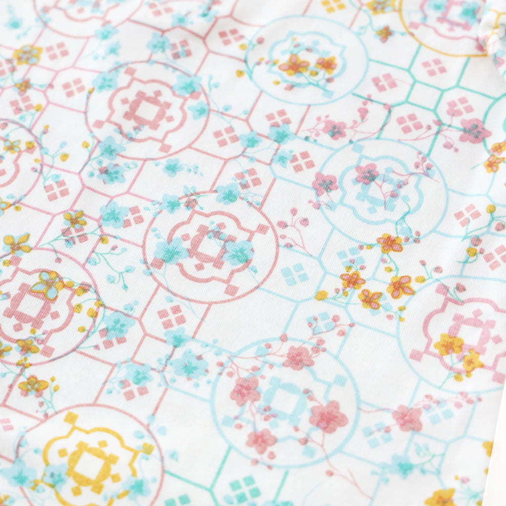 Chinese Motif Series - Baby Boy Jersey Romper in Pastel Rainbow Motif by Le Petit Society — image 6