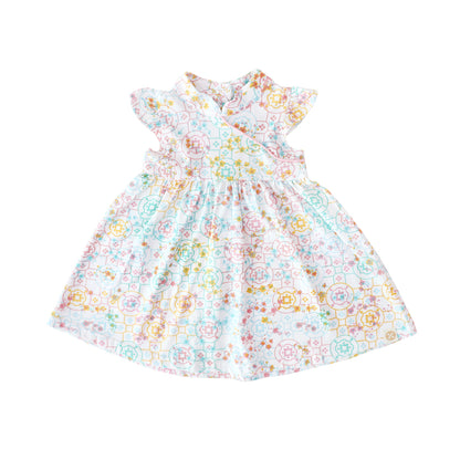 Chinese Motif Series - Baby Girl Jersey Cheongsam in Pastel Rainbow Motif by Le Petit Society — image 4