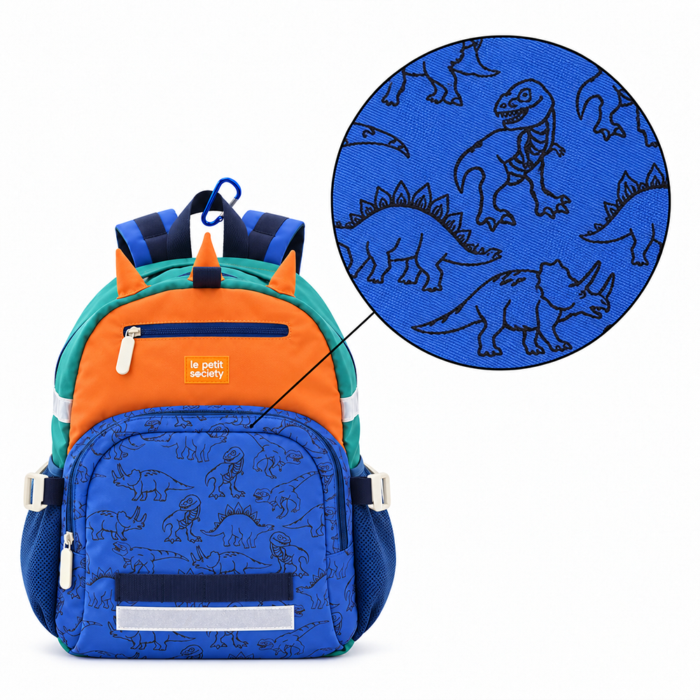 Essential School Bundle - Dino Single Pocket Backpack, Munch Bag & Pencil Case (7-10Y)