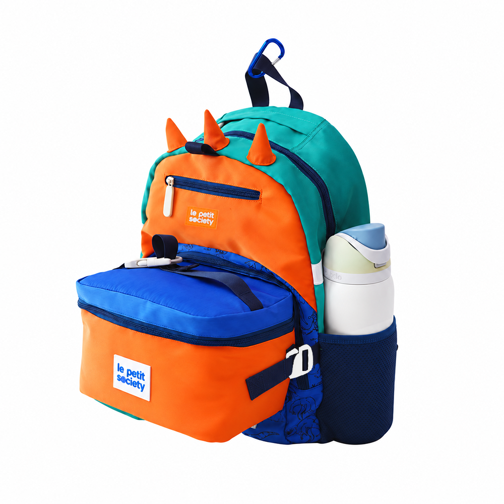 School Duo - Dino Single Pocket Backpack & Munch Bag (7-10Y)