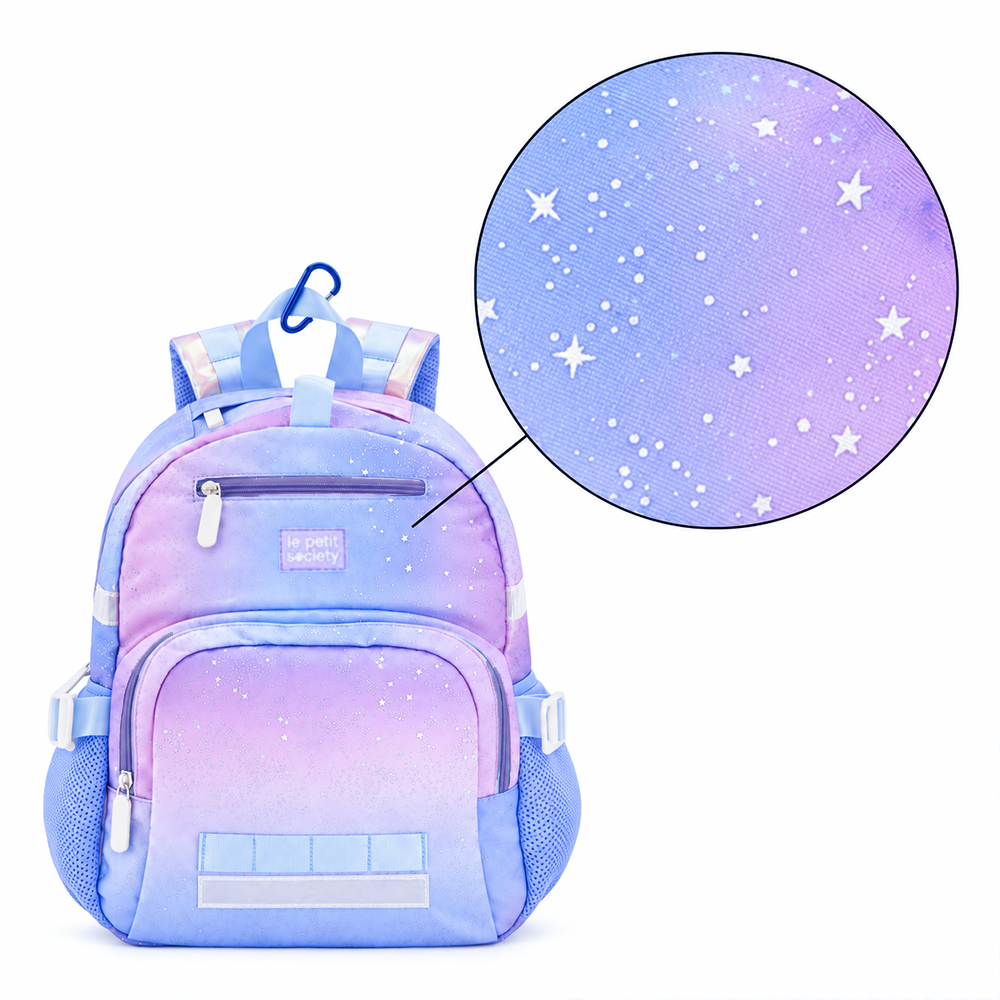 Essential School Bundle - Metallic Galaxy Single Pocket Backpack, Munch Mini & Pencil Case (7-10Y)