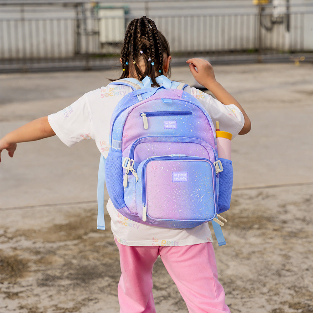 Essential School Bundle - Metallic Galaxy Single Pocket Backpack, Munch Mini & Pencil Case (7-10Y)