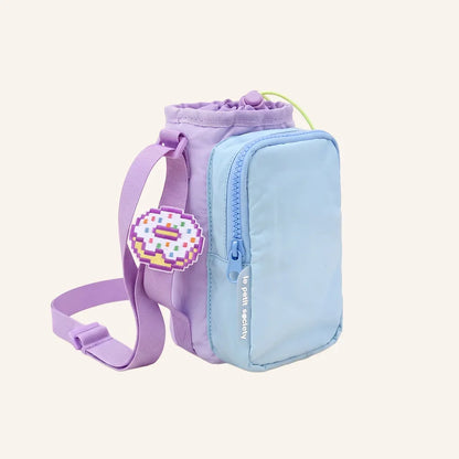 Water Bottle Sling Bag- Lilac/Blue