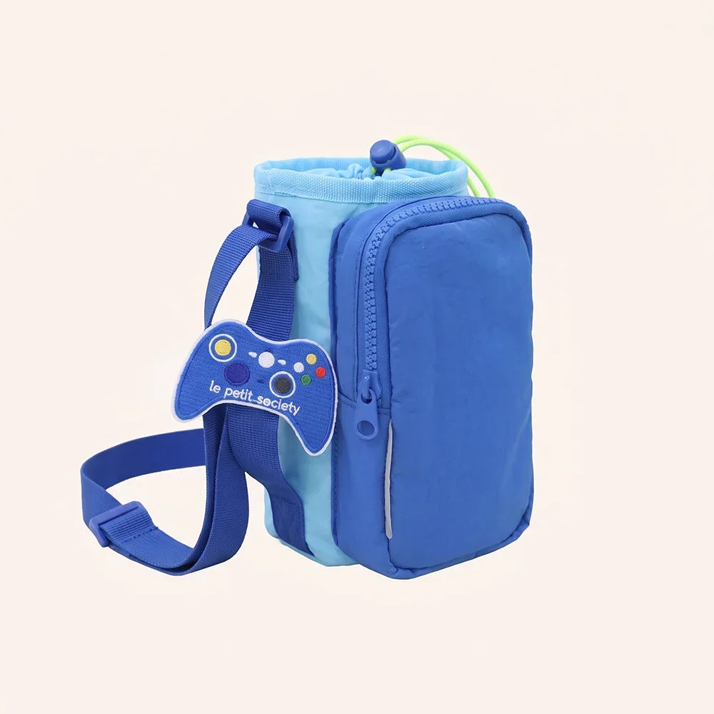 Water Bottle Sling Bag- Sky/Dark Blue