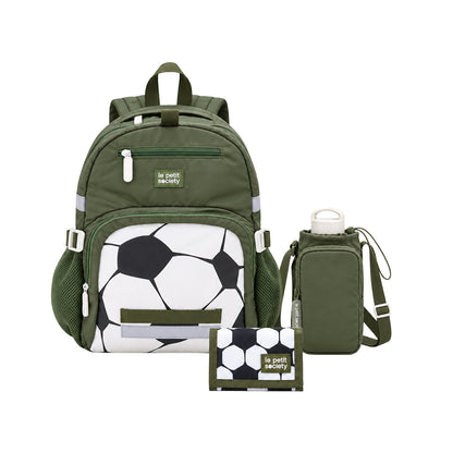 Essential School Bundle - Football Single Pocket Backpack, Bottle Bag & Wallet (7-10Y)