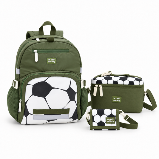 Essential School Bundle - Football Single Pocket Backpack, Munch Bag & Wallet (7-10Y)
