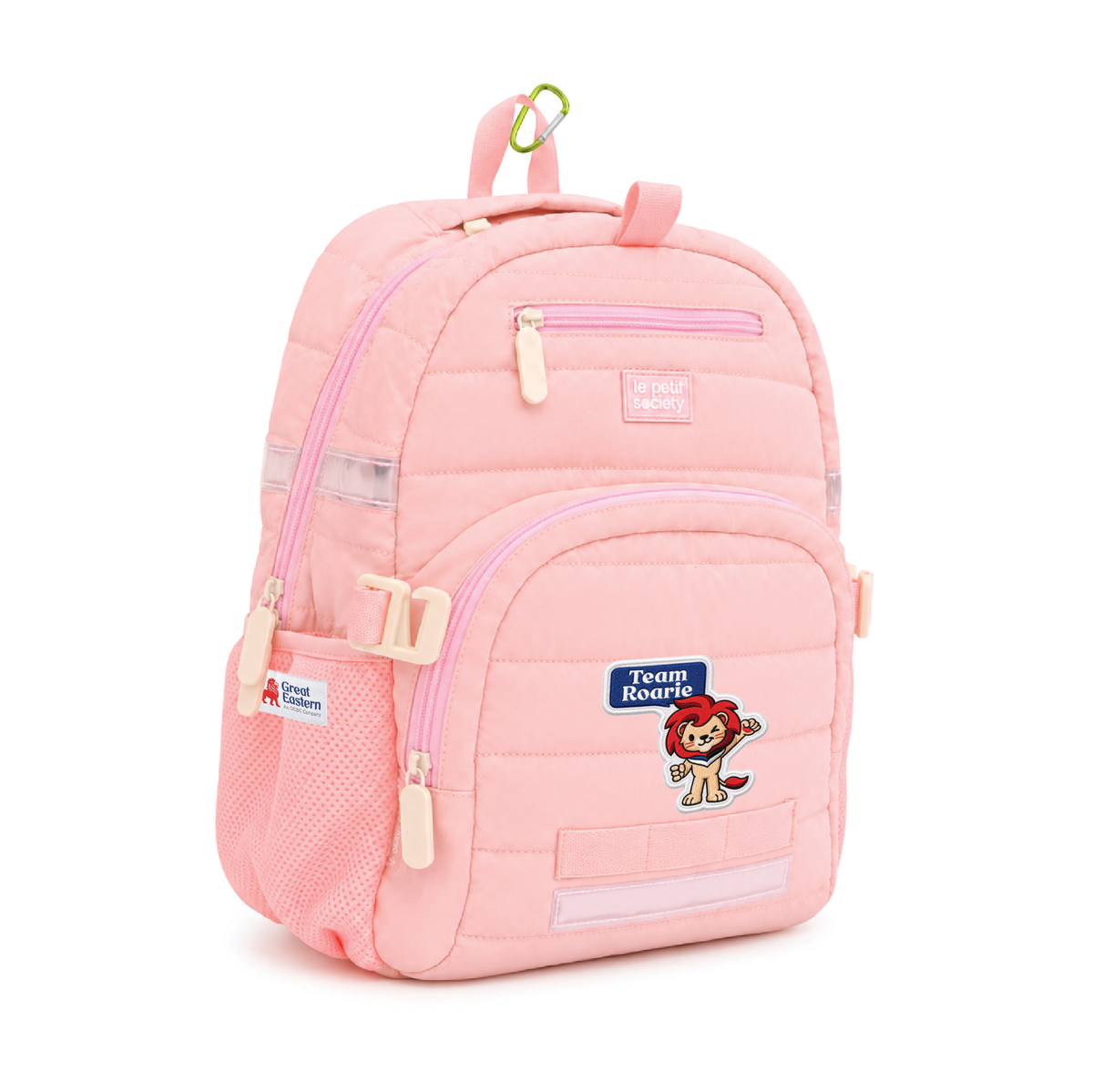 GE x LPS — Single Pocket Backpack in Marshmallow Pink Puffer by Le Petit Society — image 2