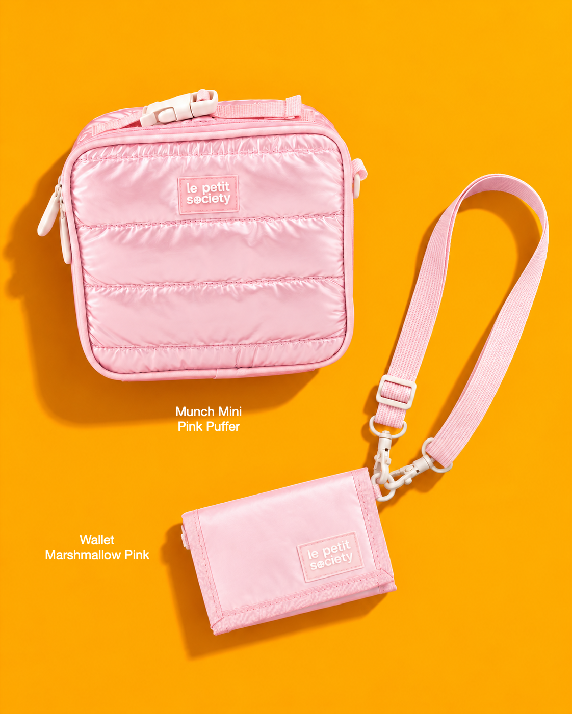 Petit Pair bundle: Munch Mini in Pink Puffer and Wallet in Marshmallow Pink