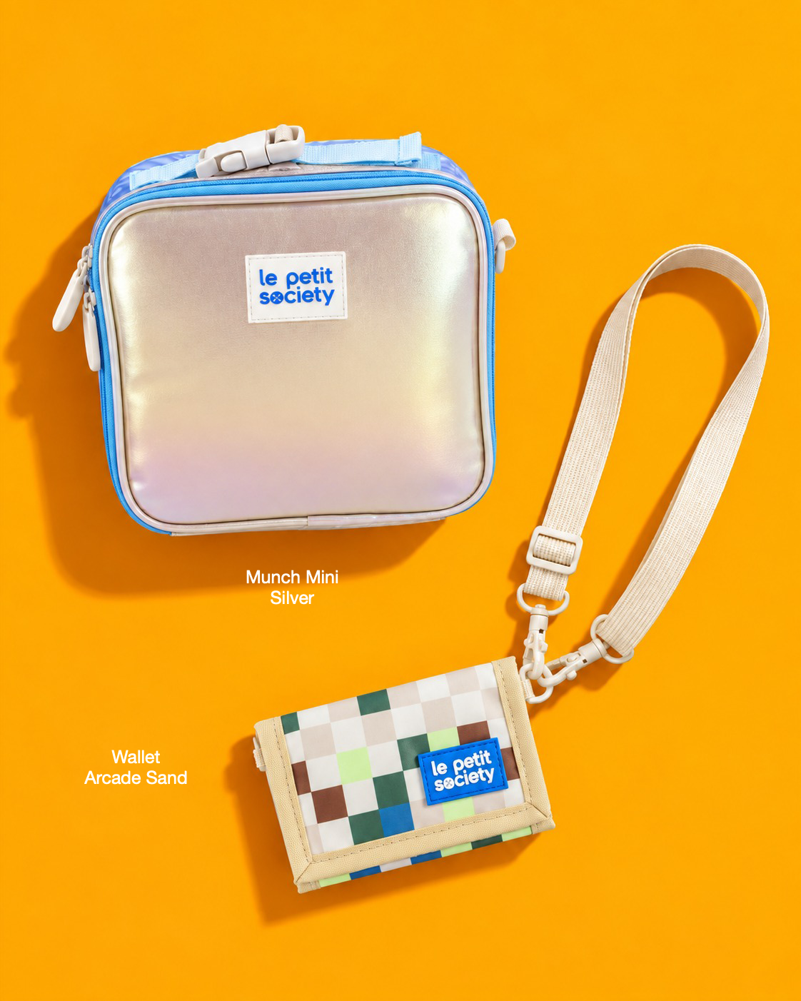 Petit Pair bundle: Munch Mini in Silver and Wallet in Arcade Sand