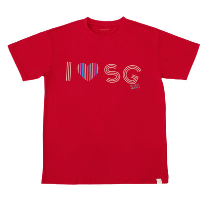 A Singapore Series - "I Love SG" Adult Tee in Red by Le Petit Society — image 8
