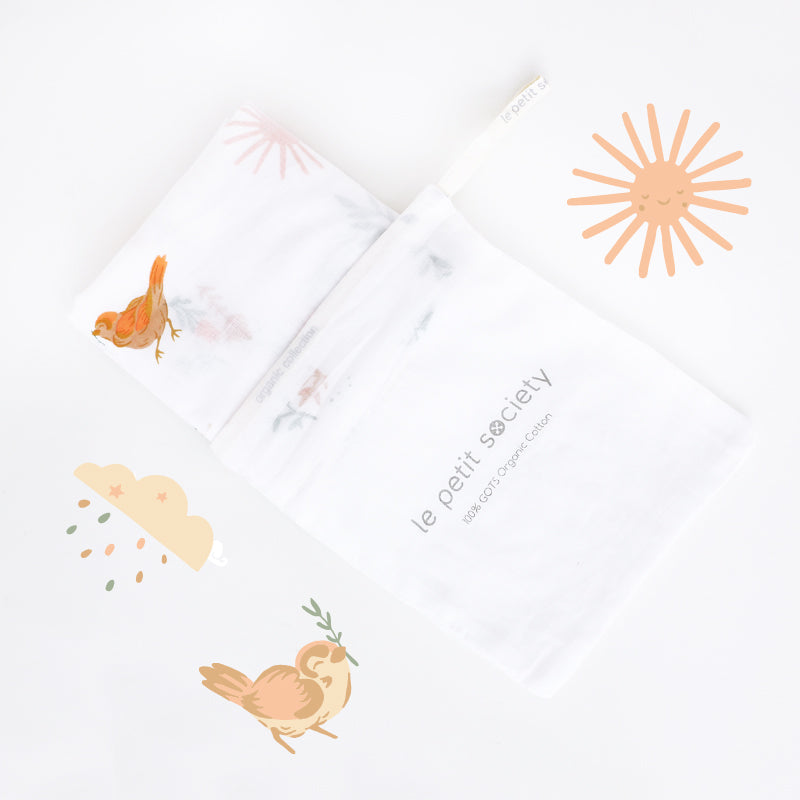 Baby Organic Swaddle in Springtime by Le Petit Society — image 3