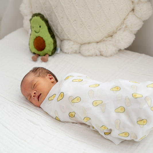 Baby Organic Swaddle in Avocado by Le Petit Society