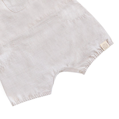 Papa & Mini - Baby Boy Overalls in Grey by Le Petit Society — image 4