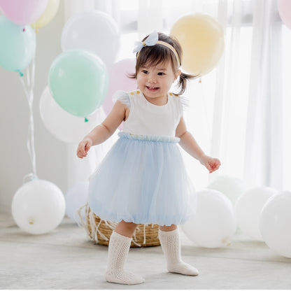 Flower Girl Series - Baby Bubble Dress in Blue by Le Petit Society — image 7