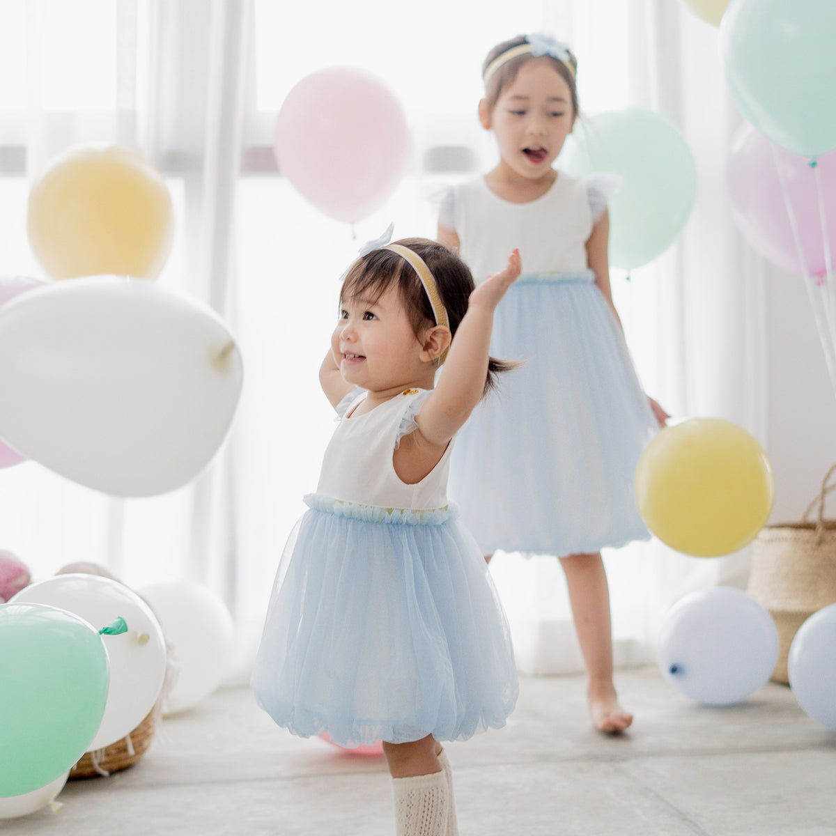 Flower Girl Series - Baby Bubble Dress in Blue by Le Petit Society — image 6