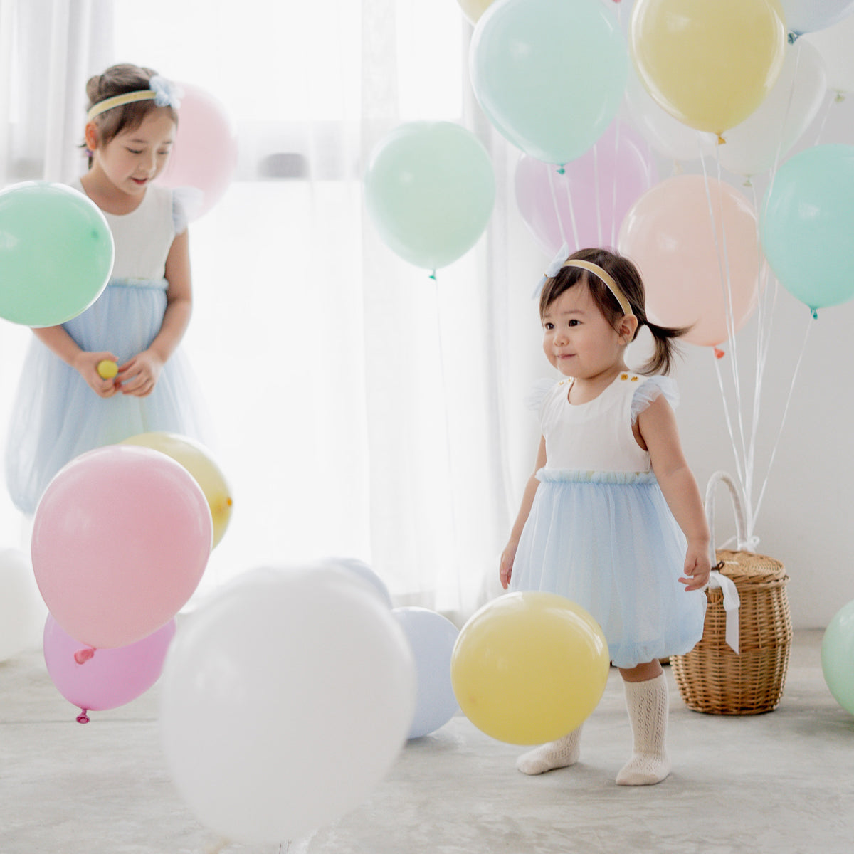 Flower Girl Series - Baby Bubble Dress in Blue by Le Petit Society — image 9