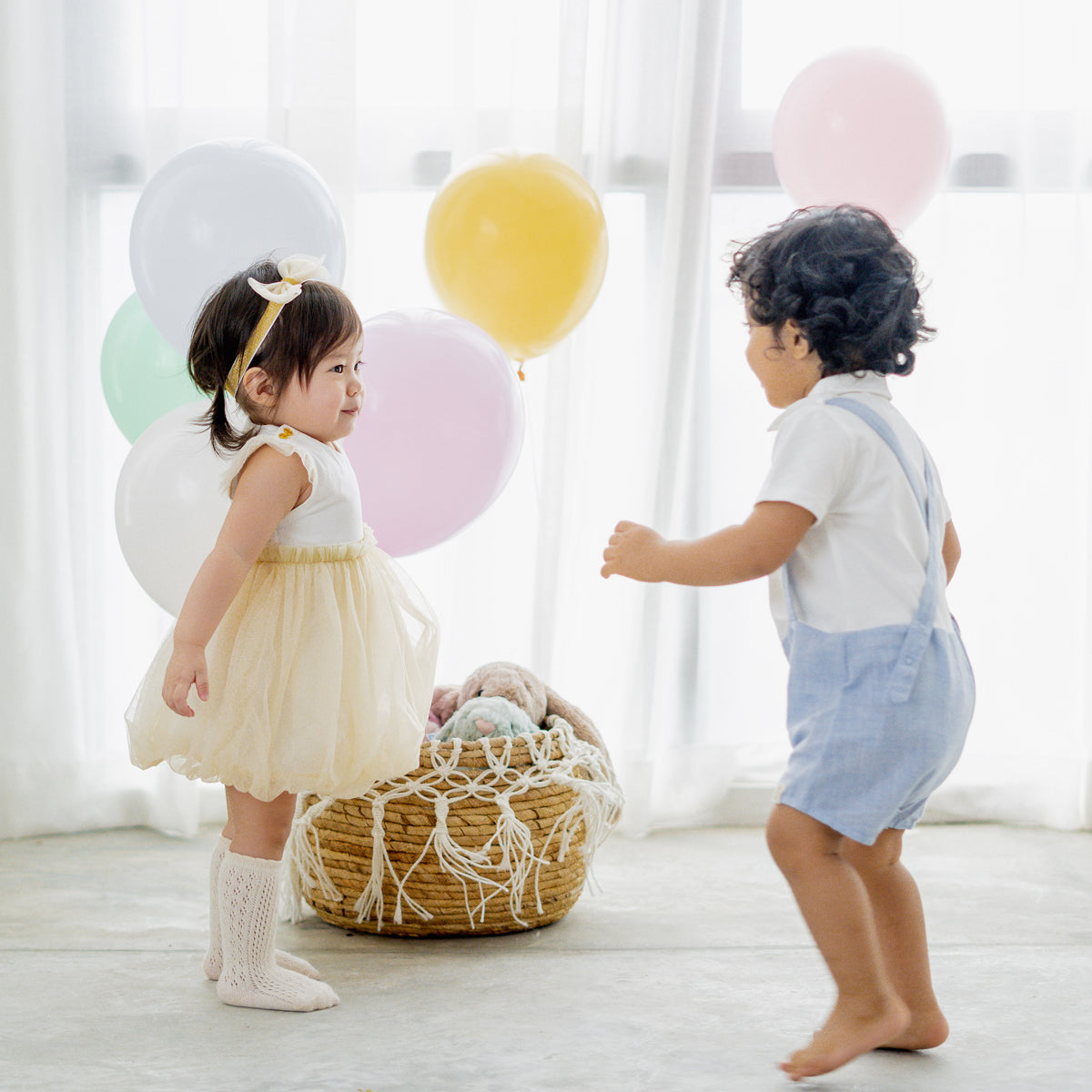 Flower Girl Series - Baby Bubble Dress in Champagne by Le Petit Society — image 7
