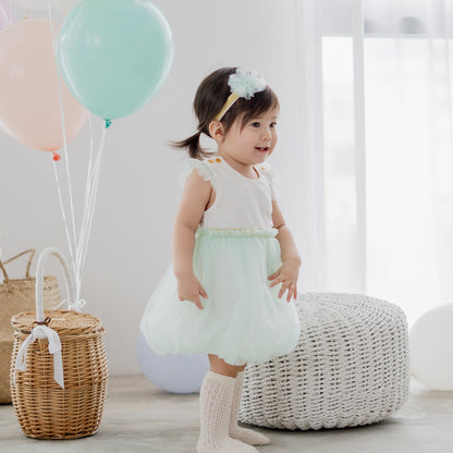 Flower Girl Series - Baby Bubble Dress in Mint by Le Petit Society — image 3