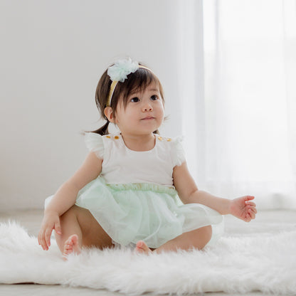 Flower Girl Series - Baby Bubble Dress in Mint by Le Petit Society — image 5