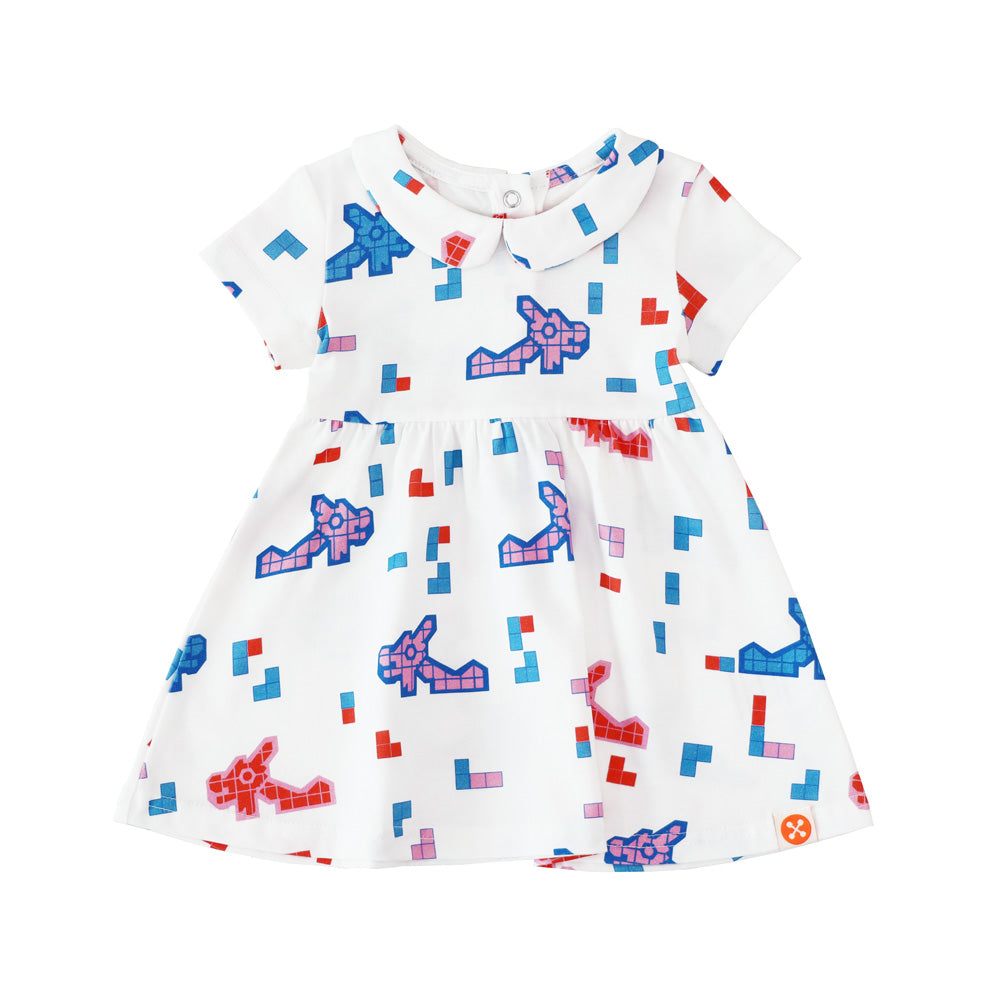 A Singapore Series - Baby Girl Dress in Dragon Playground Print by Le Petit Society