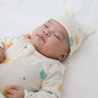 Baby Organic Bear Hat in Planets Print by Le Petit Society — image 5