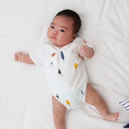 Baby Organic Kimono Romper in Bear Print by Le Petit Society — image 10