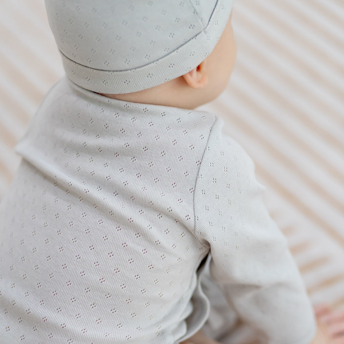 Baby Organic Long Sleeve Kimono Romper in Grey by Le Petit Society — image 8