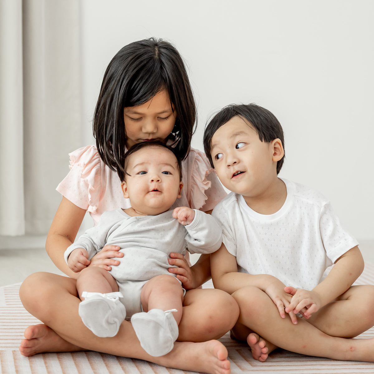 Baby Organic Long Sleeve Kimono Romper in Grey by Le Petit Society — image 10