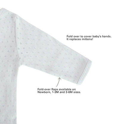 Baby Organic Long Sleeve Kimono Romper in Grey by Le Petit Society — image 3