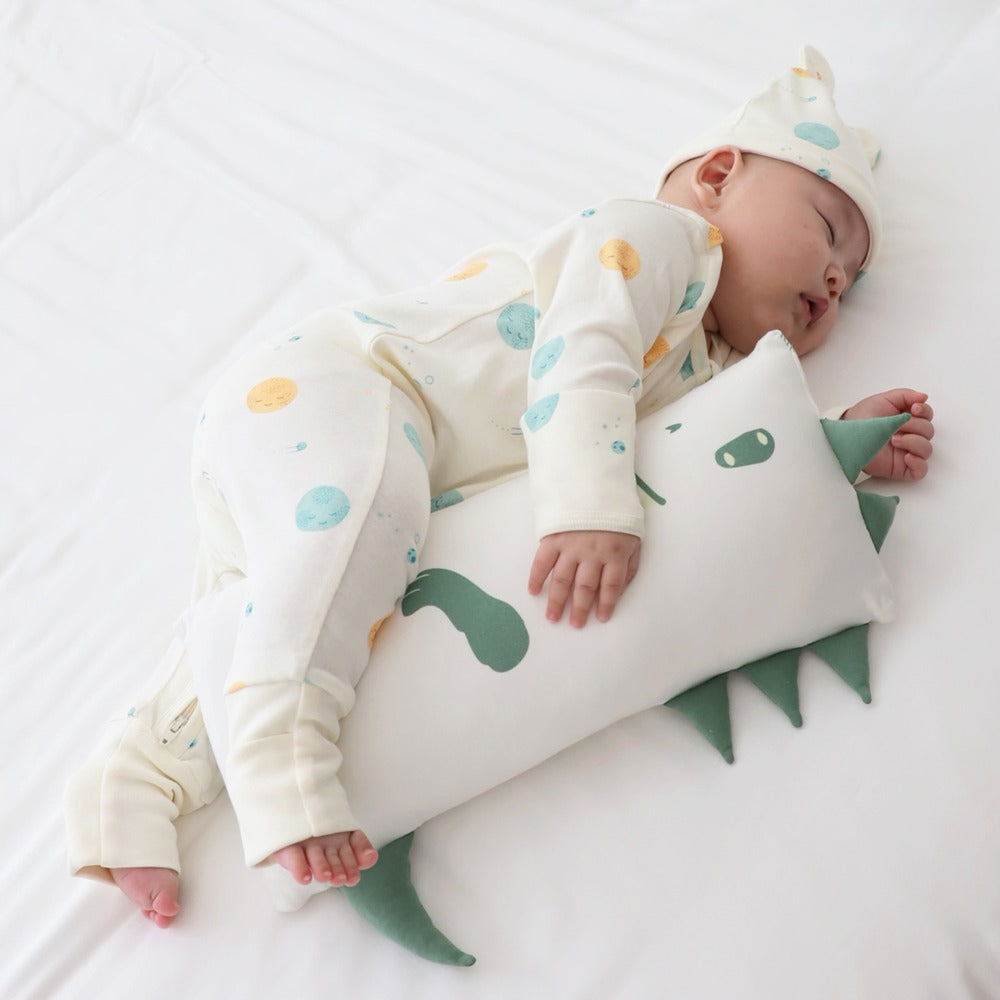 Baby Organic Zip Sleepsuit with Foldable Mittens & Footies in Planets by Le Petit Society