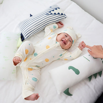Baby Organic Zip Sleepsuit with Foldable Mittens & Footies in Planets by Le Petit Society — image 3