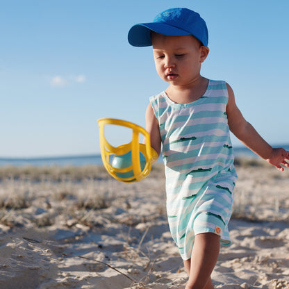 Made For Play - Baby Sleeveless Romper in Crocodile Print by Le Petit Society — image 3