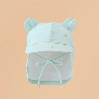 Baby Sunhat in Mint Floral Print by Le Petit Society — image 4