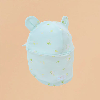 Baby Sunhat in Mint Floral Print by Le Petit Society — image 2