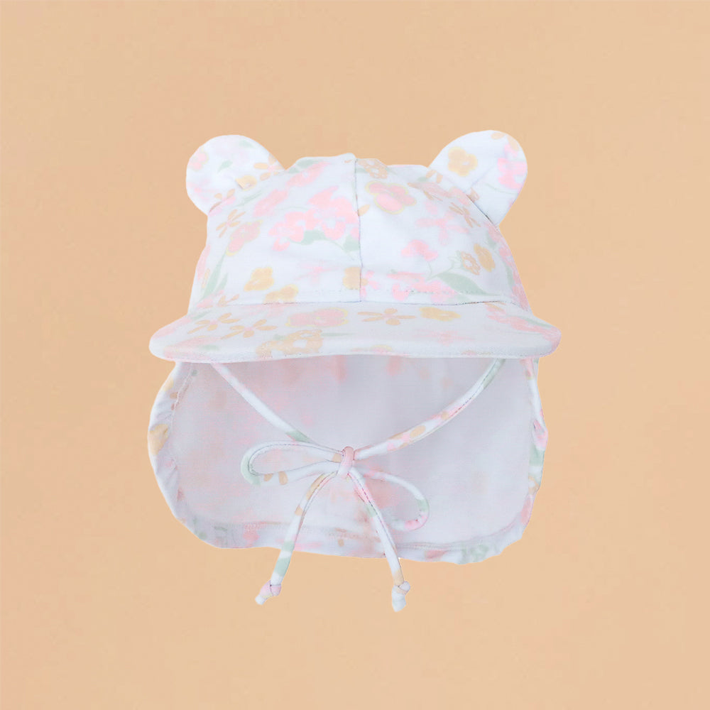 Baby Sunhat in Pastel Floral Print by Le Petit Society
