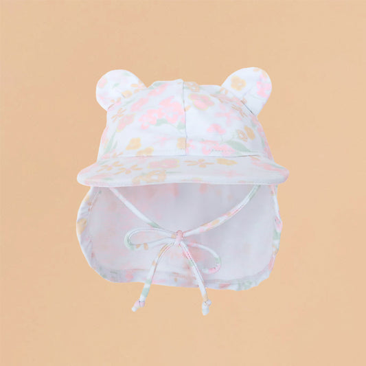 Baby Sunhat in Pastel Floral Print by Le Petit Society