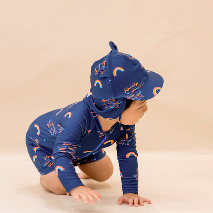 Baby Sunhat in Rainbow Print by Le Petit Society