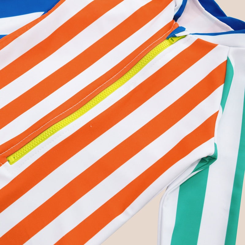Baby Swimsuit in Rainbow Stripes by Le Petit Society — image 2
